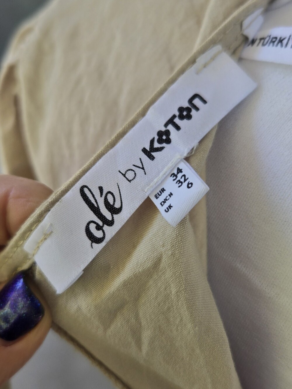 Ole By Koton Beige Tiered Puff-Sleeve Midi Dress - Picture 6 of 9